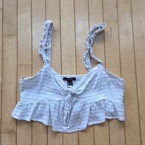 White Ruffled Women's Top